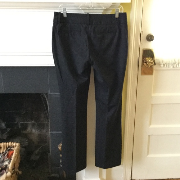Banana Republic Ryan Fit Pin Stripe Trousers Stretch Wool Blend Lined Black Sz 6 - Picture 2 of 11